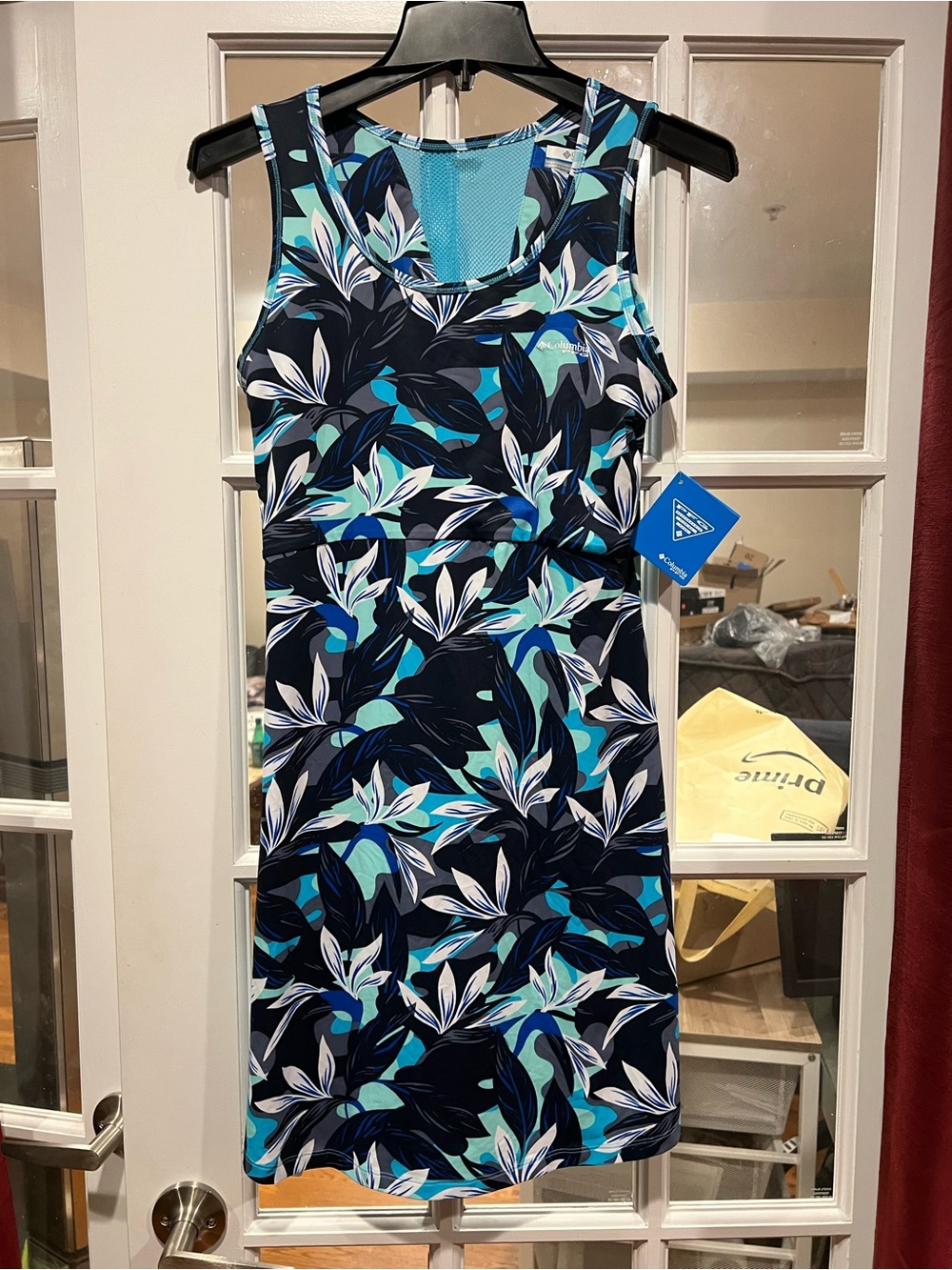 Columbia Navy, Teal & White Floral Midi Dress